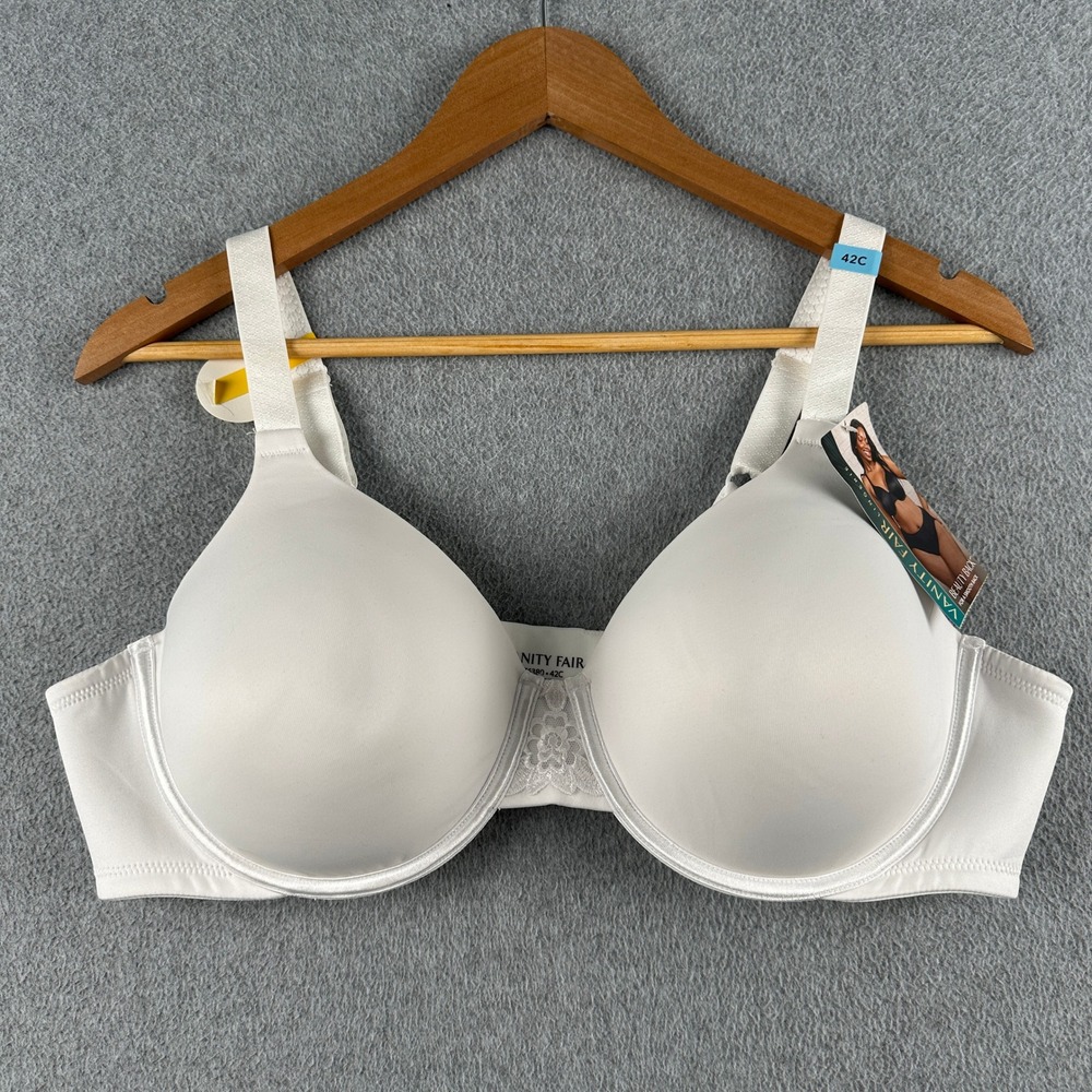 Vanity Fair Bra Womens 42C Beauty Back 76380 Star White Underwire Full Coverage